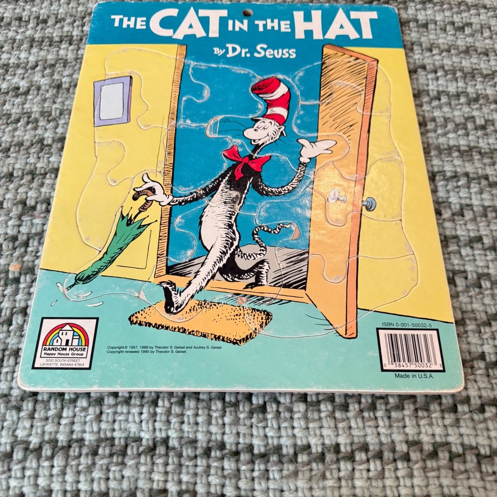 The‎ Cat In The Hat Dr. Seuss Frame Tray Puzzle Warren Company Vintage Kids 1985
